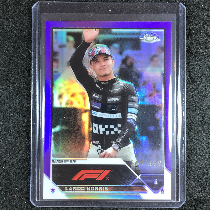 2023 Topps Chrome Formula 1 Lando Norris Base Purple 369/399 No 27