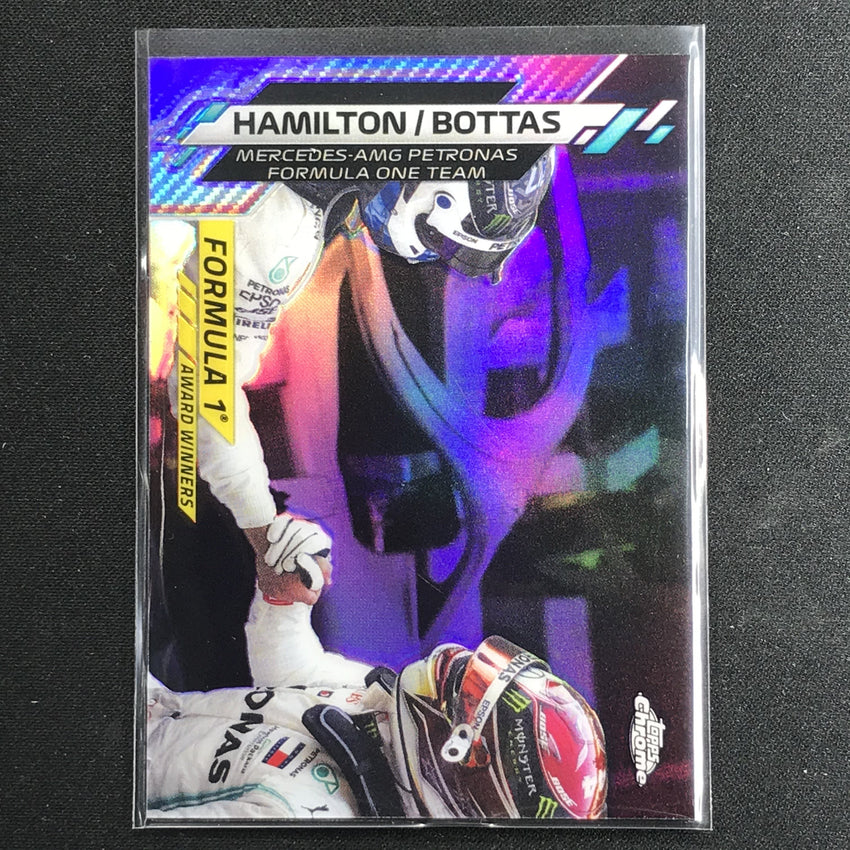 2020 Topps Chrome Lewis Hamilton Valtteri Bottas F1 Award Winners Purple 351/399