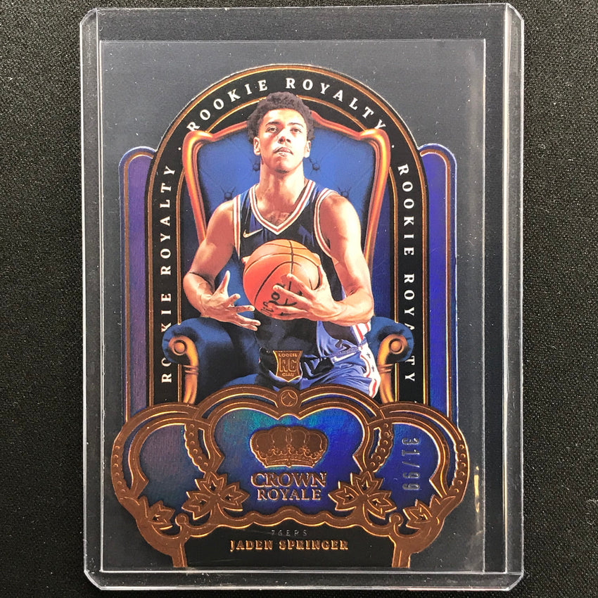 2021-22 Crown Royale Jaden Springer Rookie Royalty Die-cut 31/99