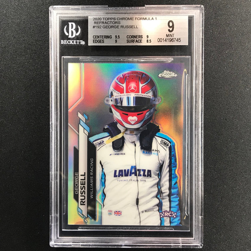 2020 Topps Chrome GEORGE RUSSELL F1 Racers Rookie Refractor #192 BGS 9 (745)