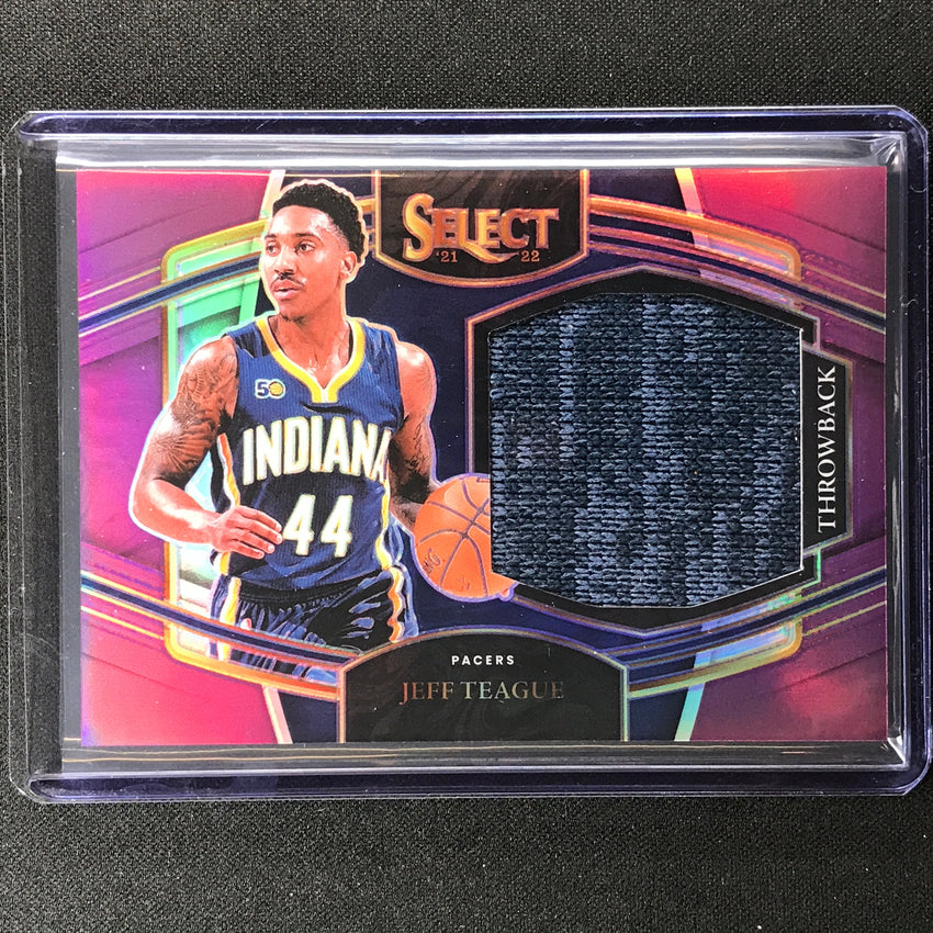 2021-22 Select Jeff Teague Throwback Materials Jersey Purple 76/99