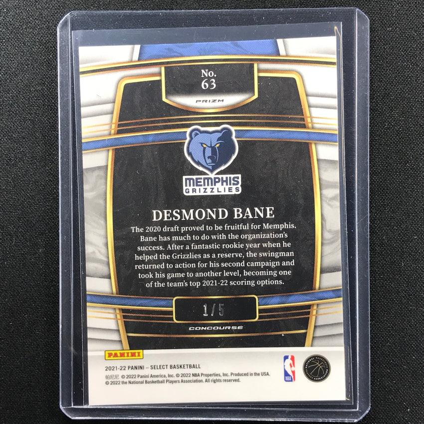 2021-22 Select Desmond Bane Concourse Green 1/5
