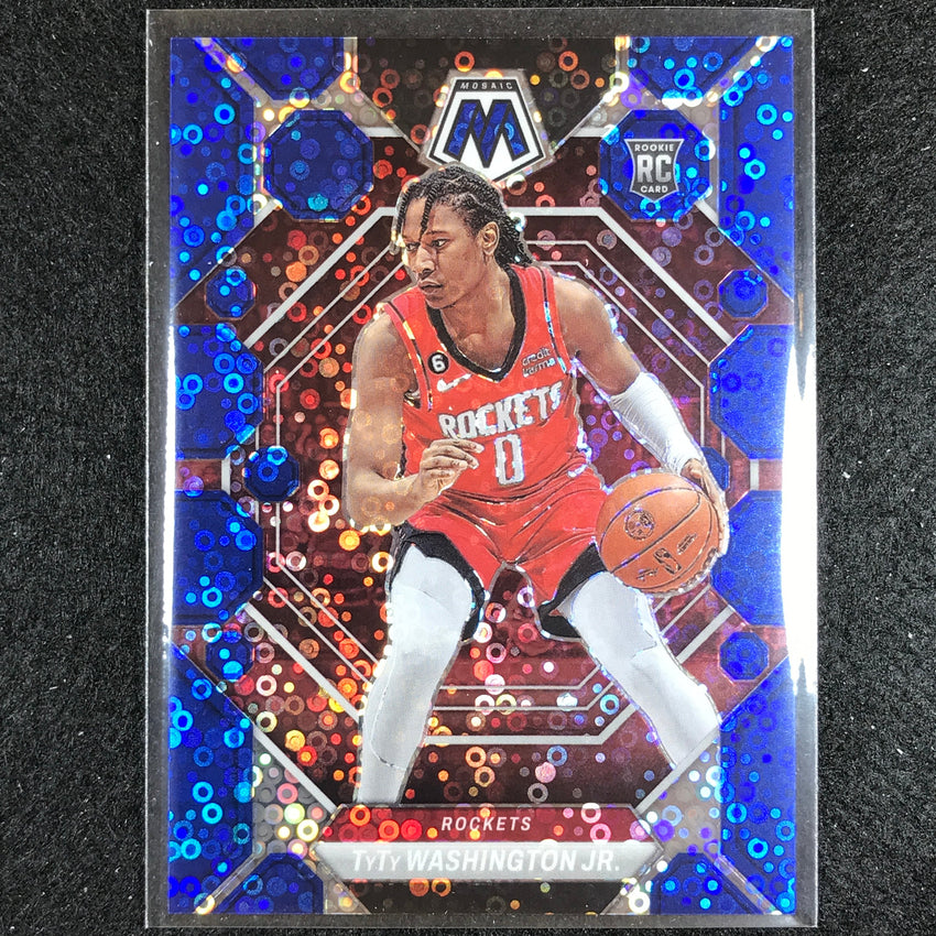 2022-23 Mosaic TYTY WASHINGTON JR. Rookie Fast Break Blue Disco 26/85 #205