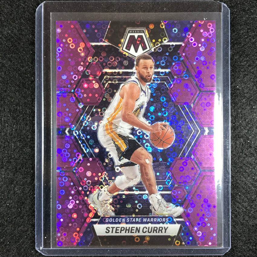 2022-23 Mosaic Stephen Curry Fast Break Purple Disco 5/50 No 92