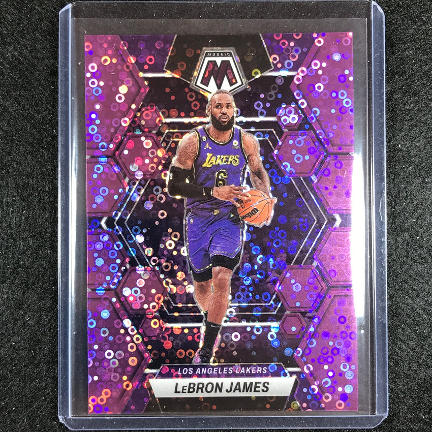 2022-23 Mosaic Lebron James Fast Break Purple Disco 29/50 No 98