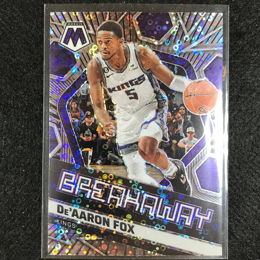 2022-23 Mosaic Deaaron Fox Breakaway Fast Break Silver Disco No 12