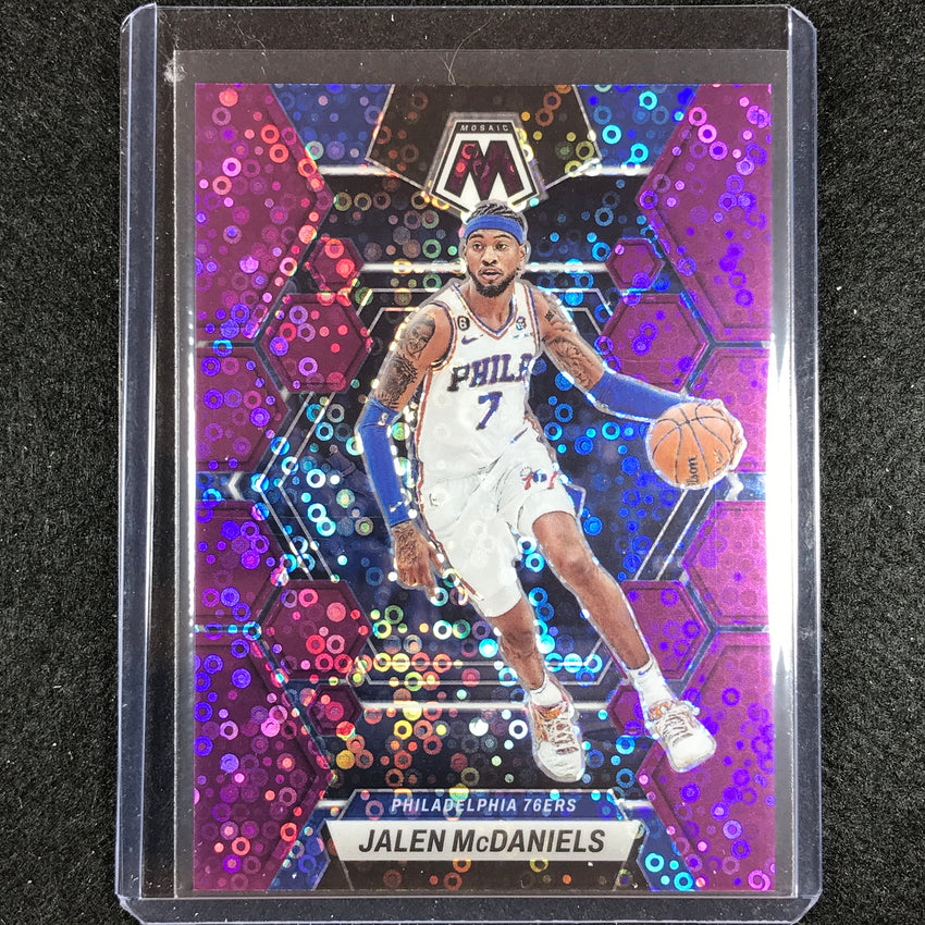 2022-23 Mosaic JALEN MCDANIELS Fast Break Purple Disco 8/50 #175
