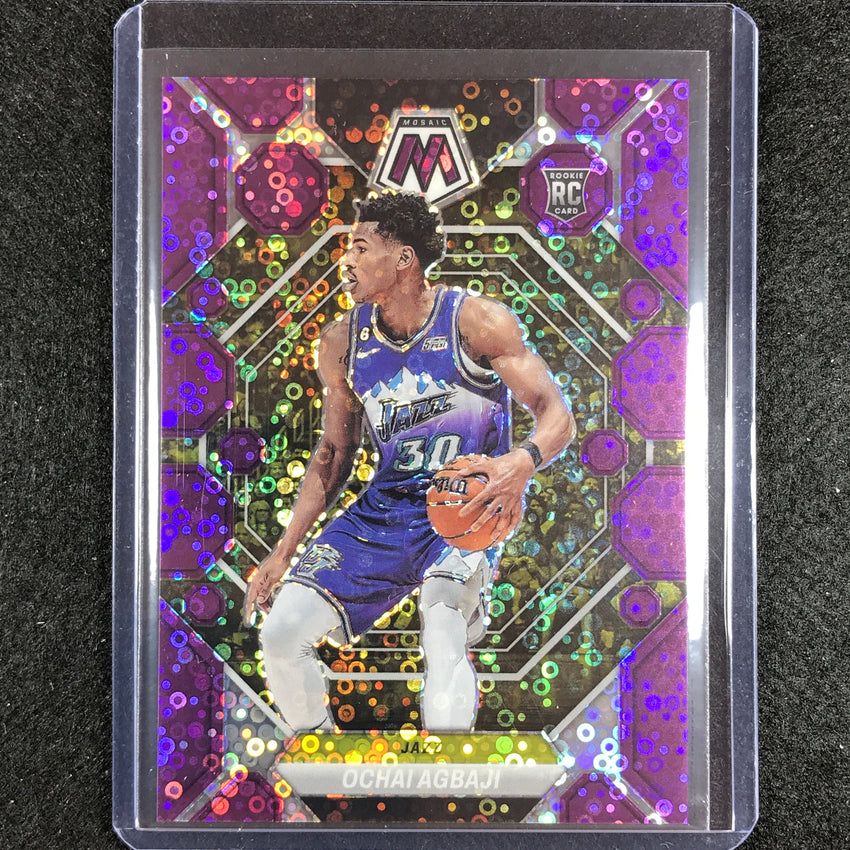 2022-23 Mosaic OCHAI AGBAJI Rookie Fast Break Purple Disco 12/50 #208
