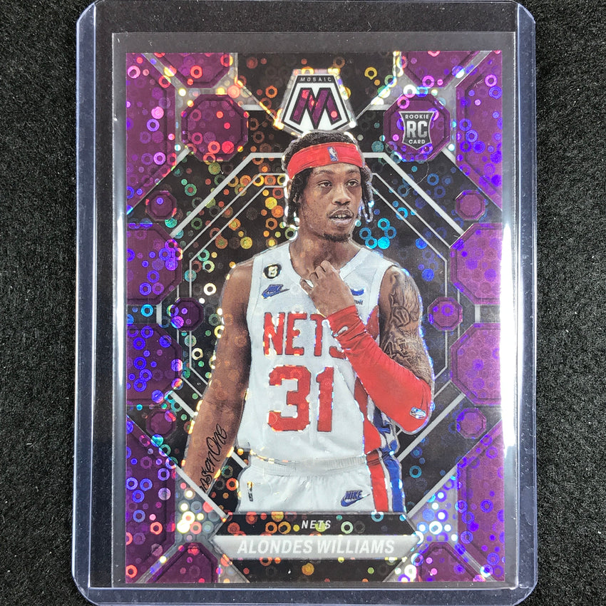 2022-23 Mosaic ALONDES WILLIAMS Rookie Fast Break Purple Disco 32/50 #235