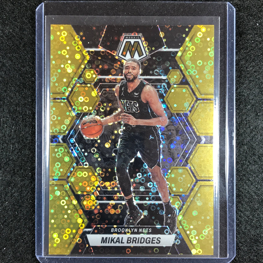 2022-23 Mosaic Mikal Bridges Fast Break Gold Disco 8/10