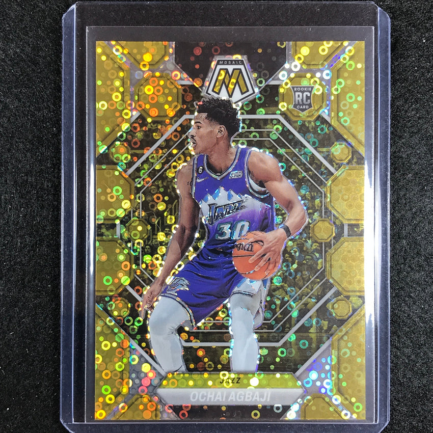 2022-23 Mosaic Ochai Agbaji Rookie Fast Break Gold Disco 9/10