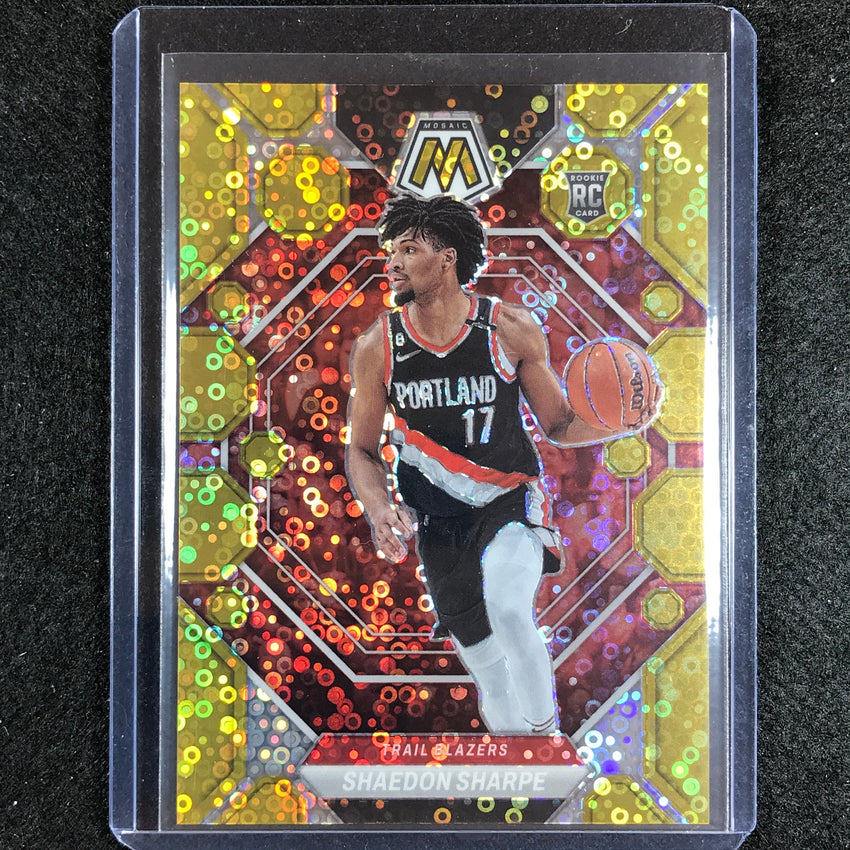 2022-23 Mosaic Shaedon Sharpe Rookie Fast Break Gold Disco 9/10