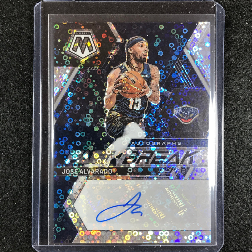 2022-23 Mosaic Jose Alvarado Fast Break Auto Silver Disco No Alv