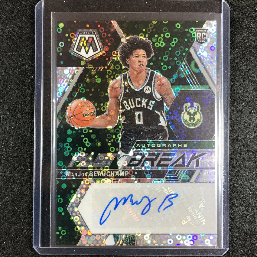 2022-23 Mosaic MARJON BEAUCHAMP Fast Break Rookie Auto Silver Disco #BEA
