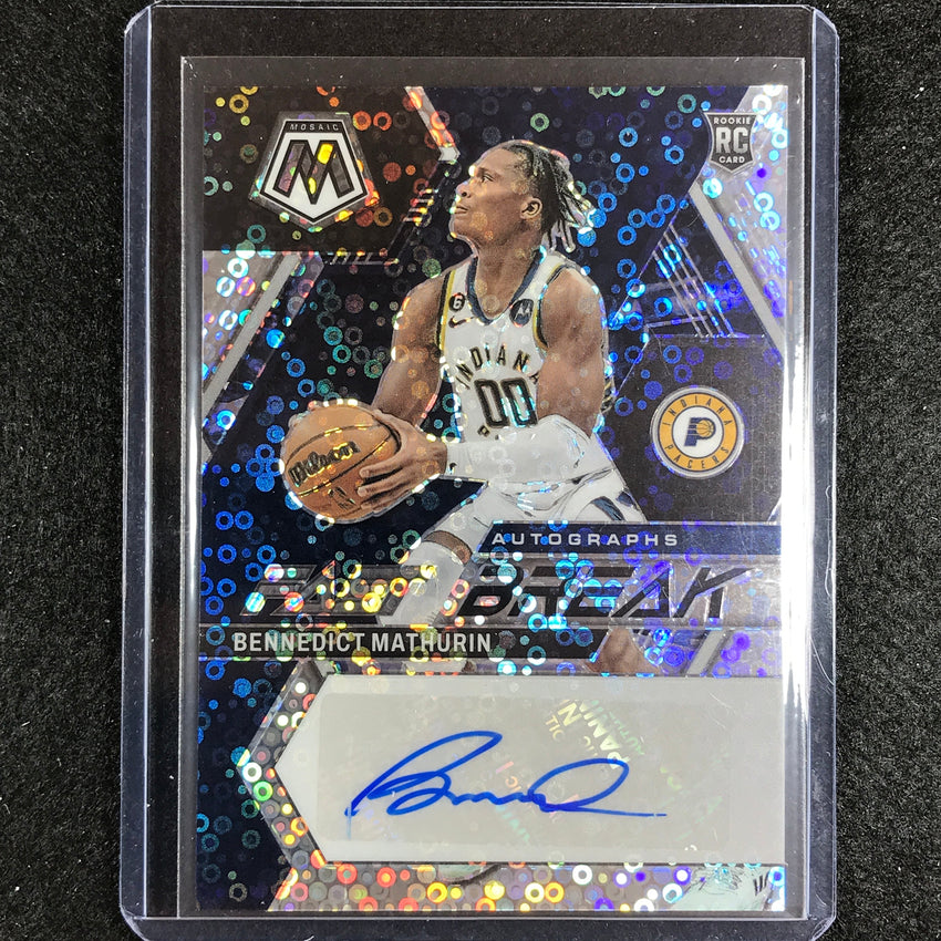 2022-23 Mosaic BENNEDICT MATHURIN Fast Break Rookie Auto Silver Disco #BEN