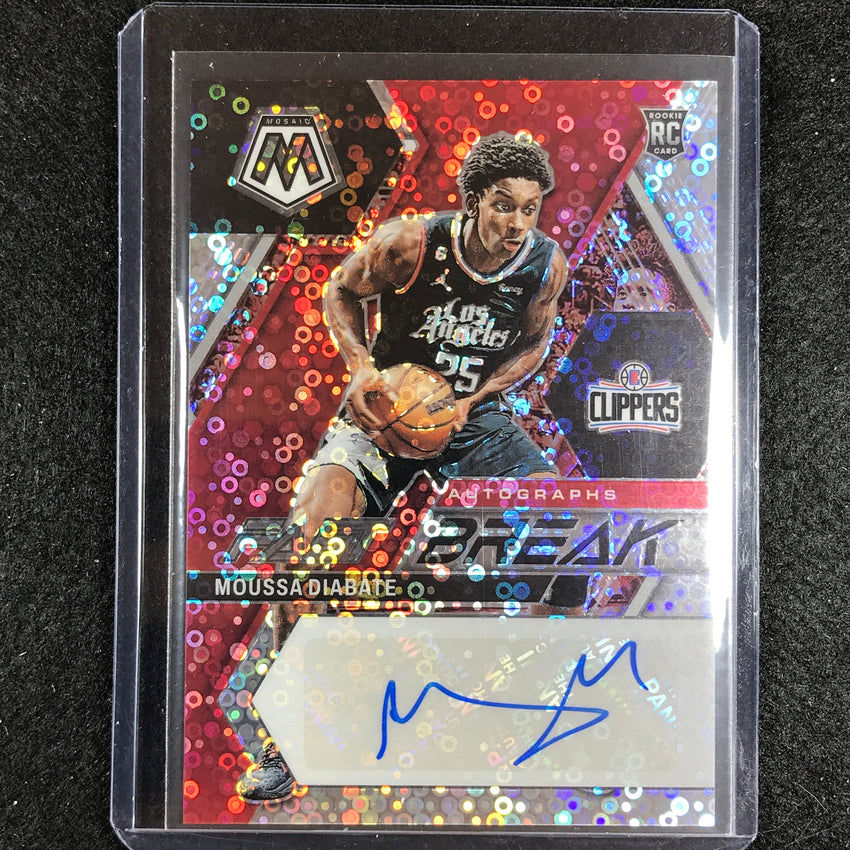 2022-23 Mosaic MOUSSA DIABATE Fast Break Rookie Auto Silver Disco #DIA