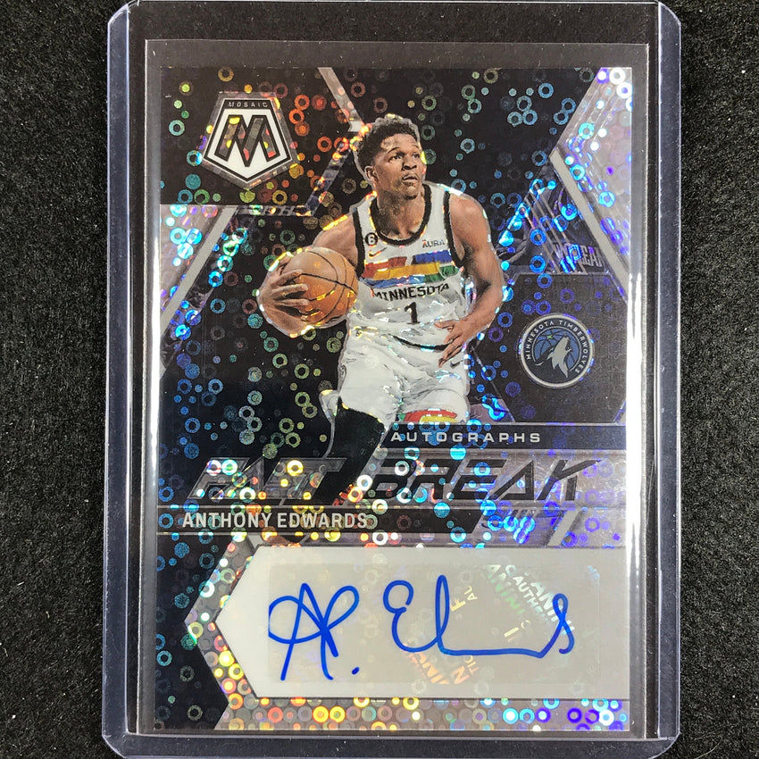 2022-23 Mosaic Anthony Edwards Fast Break Auto Silver Disco No Edw