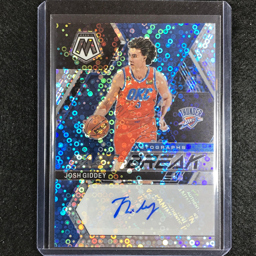 2022-23 Mosaic Josh Giddey Fast Break Auto Silver Disco No Gio