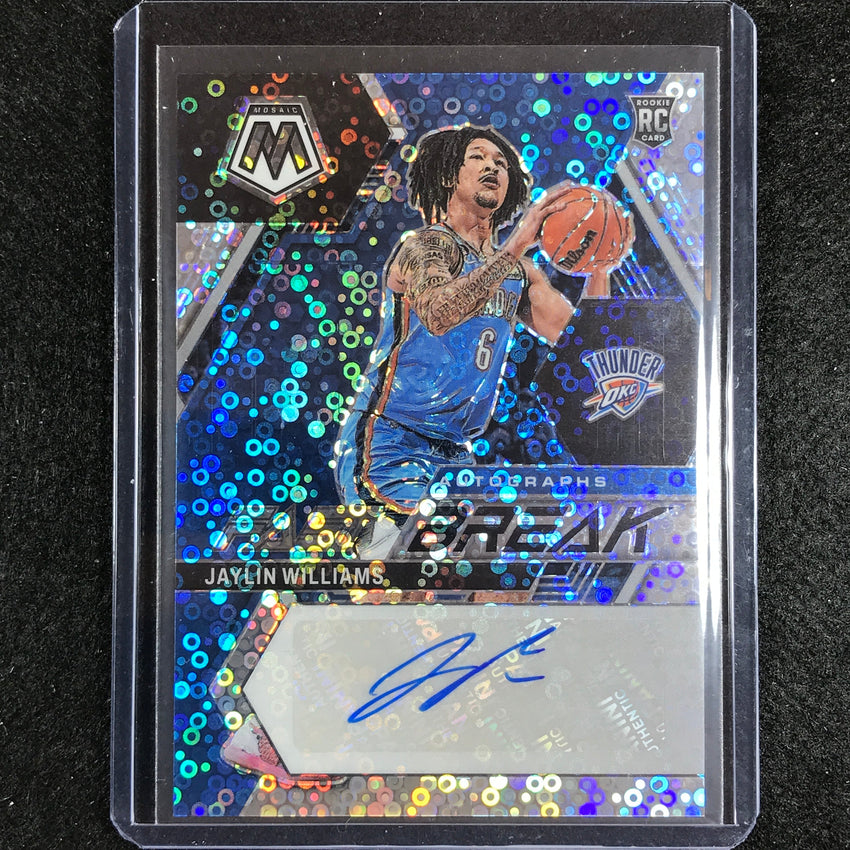 2022-23 Mosaic Jaylin Williams Fast Break Rookie Auto Silver Disco No Jay