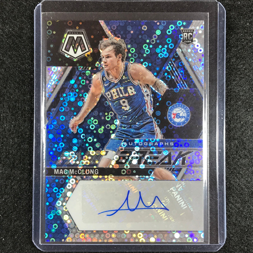 2022-23 Mosaic Mac Mclung Fast Break Rookie Auto Silver Disco No Mac