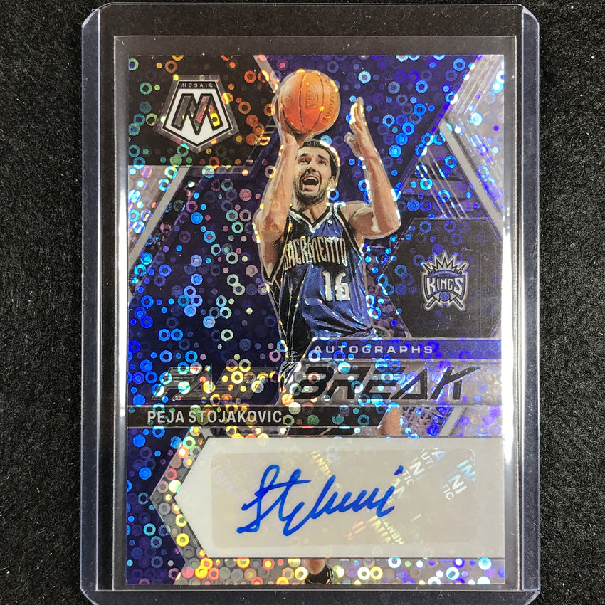 2022-23 Mosaic Peja Stojakovic Fast Break Auto Silver Disco No Pej