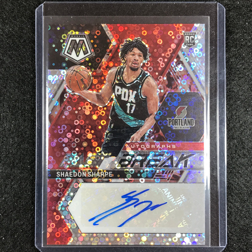 2022-23 Mosaic SHAEDON SHARPE Fast Break Rookie Auto Silver Disco #SHA