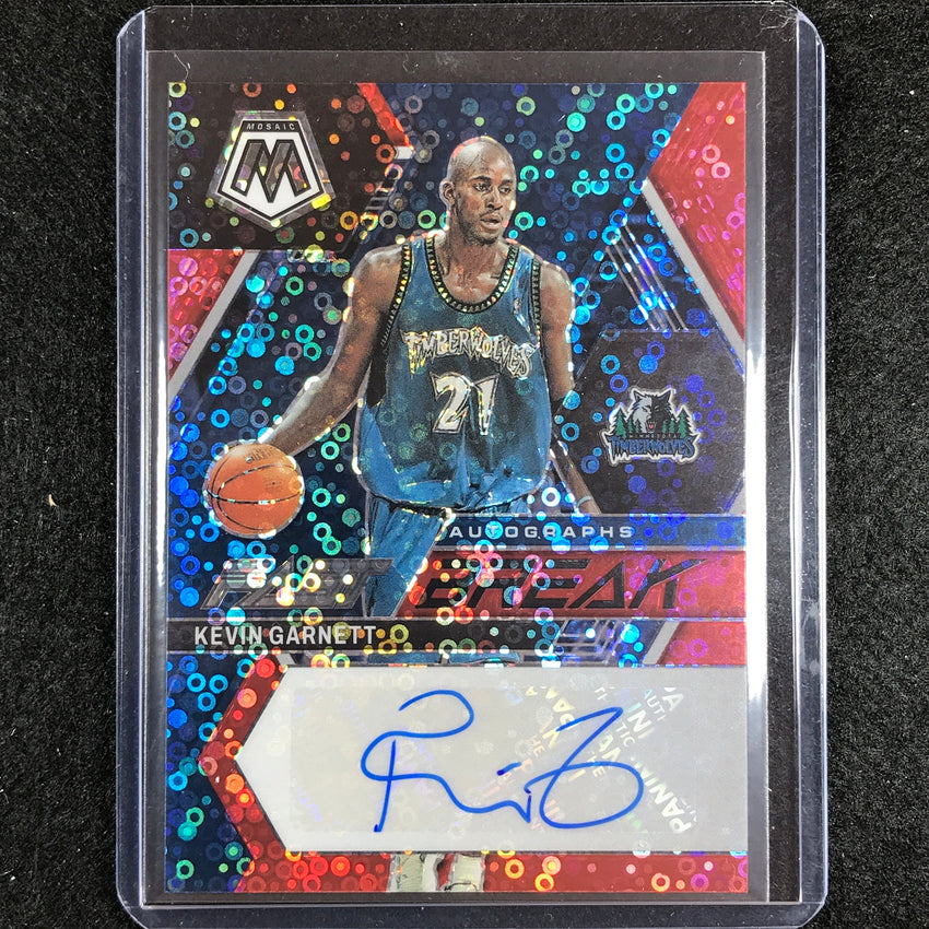 2022-23 Mosaic Kevin Garnett Fast Break Auto Red Disco 37/49