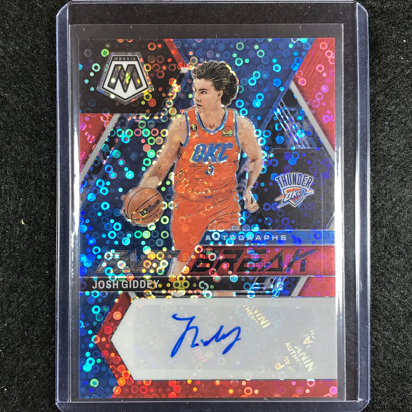 2022-23 Mosaic Josh Giddey Fast Break Auto Red Disco 42/49
