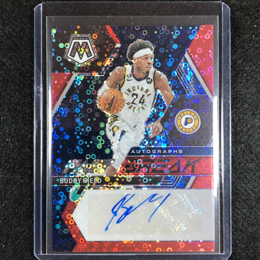 2022-23 Mosaic Buddy Hield Fast Break Auto Red Disco 48/49