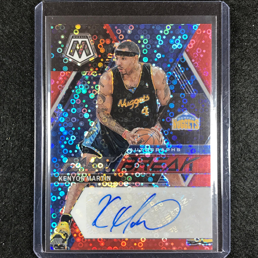 2022-23 Mosaic Kenyon Martin Fast Break Auto Red Disco 8/49