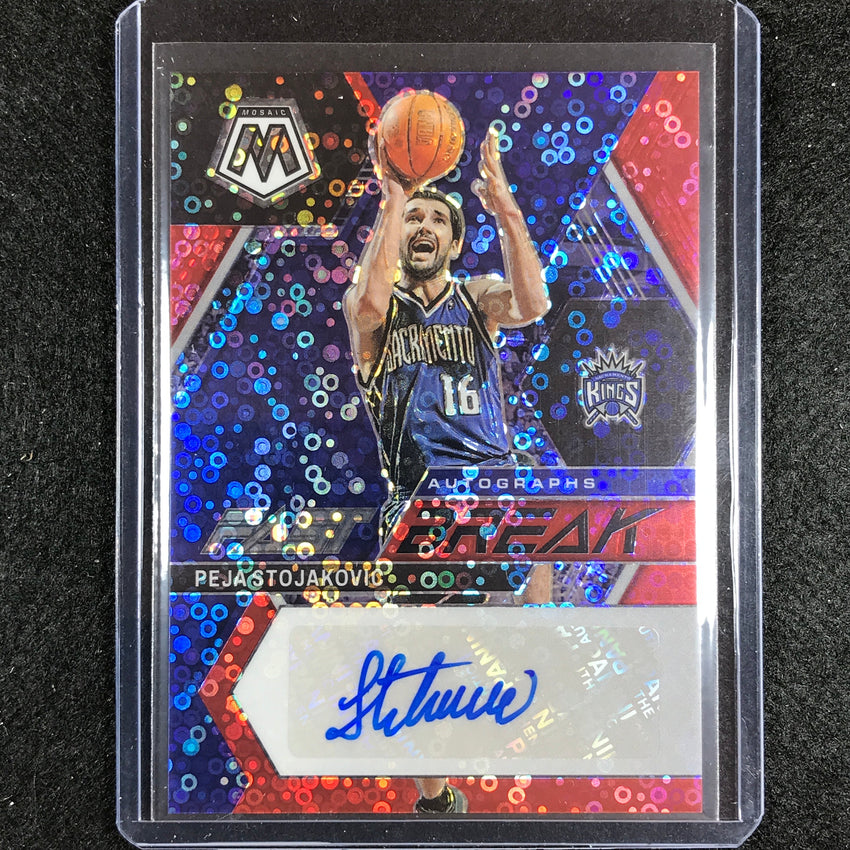 2022-23 Mosaic Peja Stojakovic Fast Break Auto Red Disco 25/49