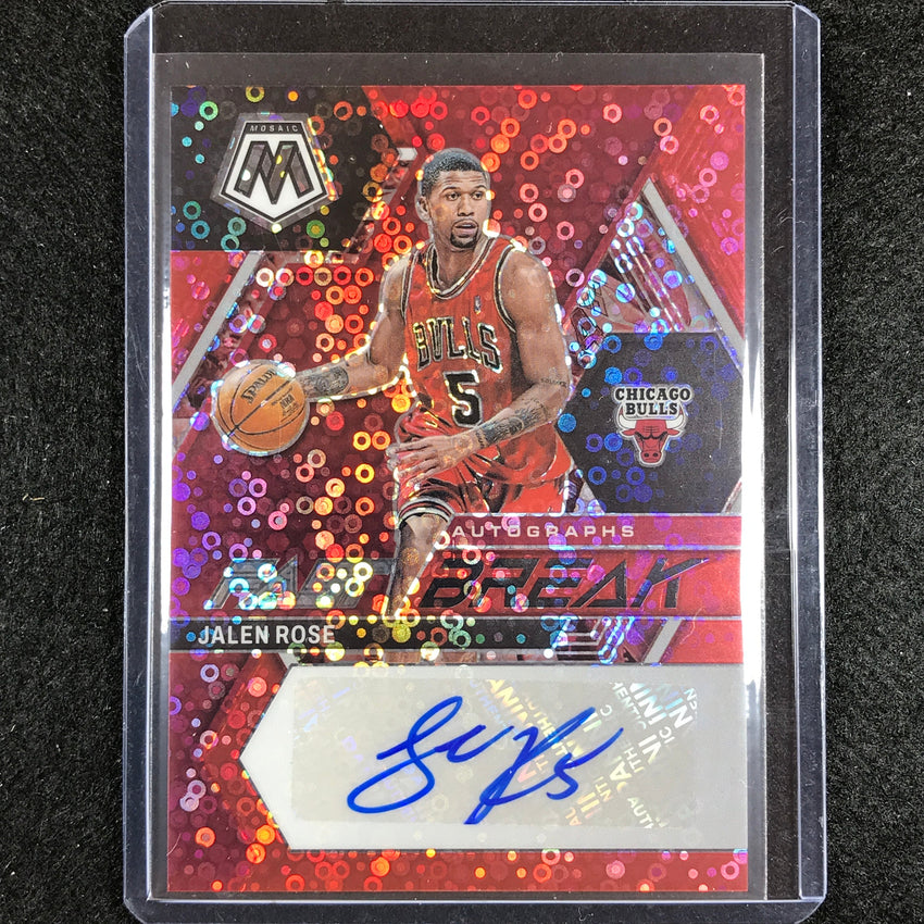 2022-23 Mosaic Jalen Rose Fast Break Auto Red Disco 37/49