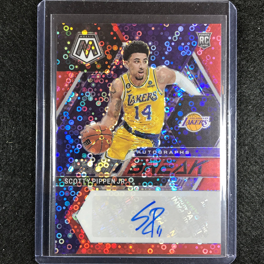 2022-23 Mosaic Scotty Pippen Jr. Fast Break Rookie Auto Red Disco 16/49