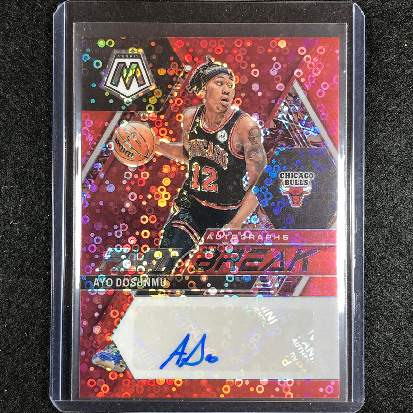 2022-23 Mosaic Ayo Dosunmu Fast Break Auto Red Disco 23/49