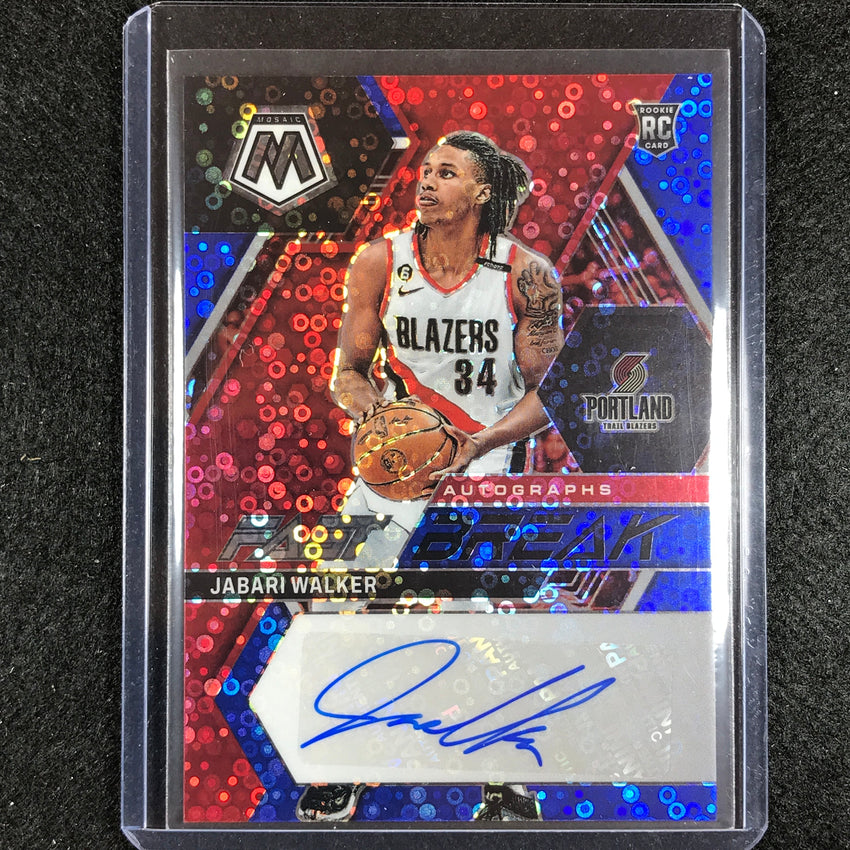 2022-23 Mosaic Jabari Walker Fast Break Rookie Auto Blue Disco 17/25