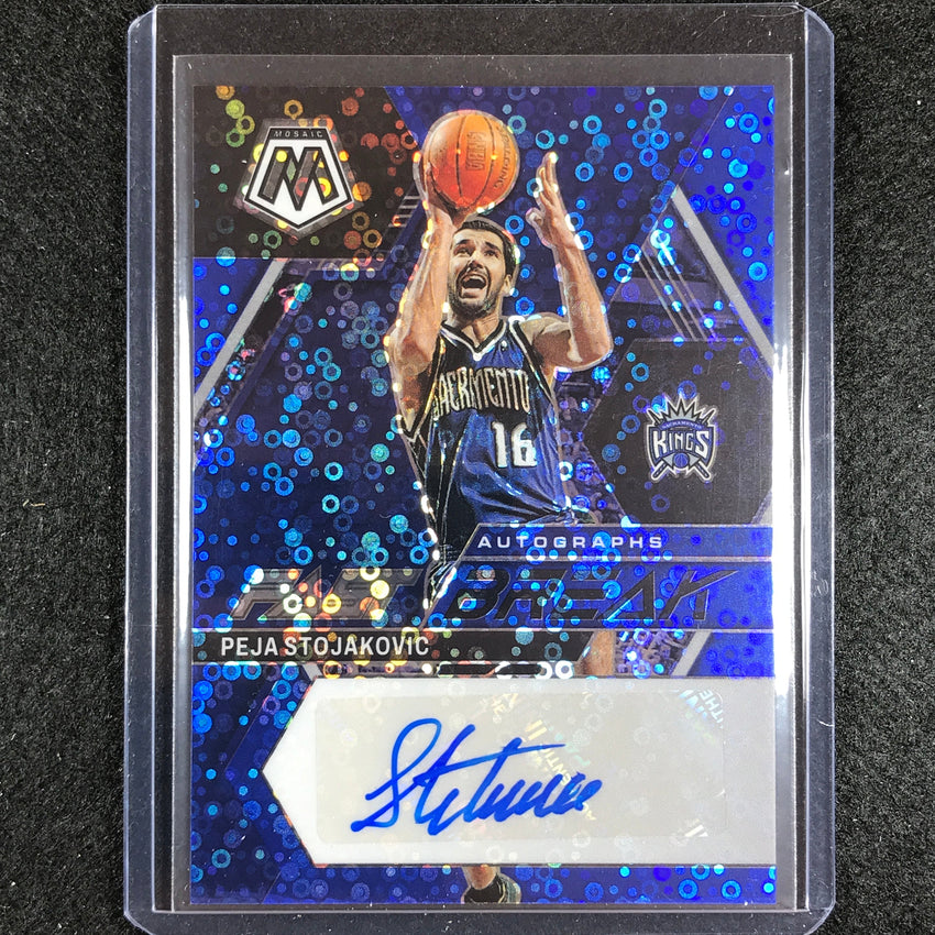 2022-23 Mosaic Peja Stojakovic Fast Break Auto Blue Disco 12/25