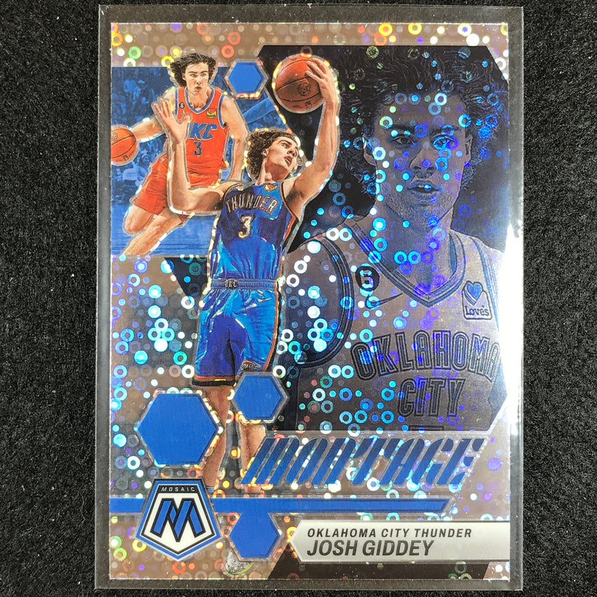 2022-23 Mosaic Josh Giddey Montage Fast Break Silver Disco No 22