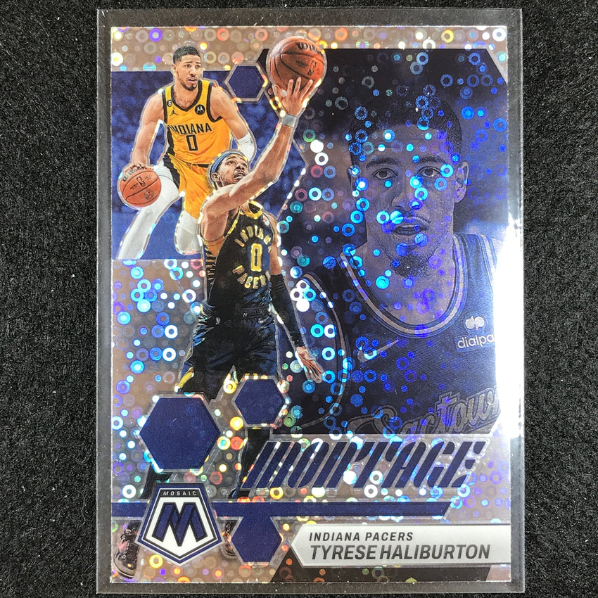 2022-23 Mosaic Tyrese Haliburton Montage Fast Break Silver Disco No 30
