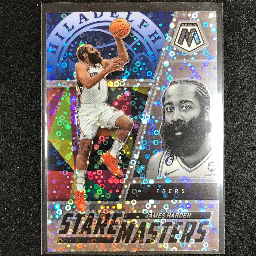 2022-23 Mosaic James Harden Stare Masters Fast Break Silver Disco No 4