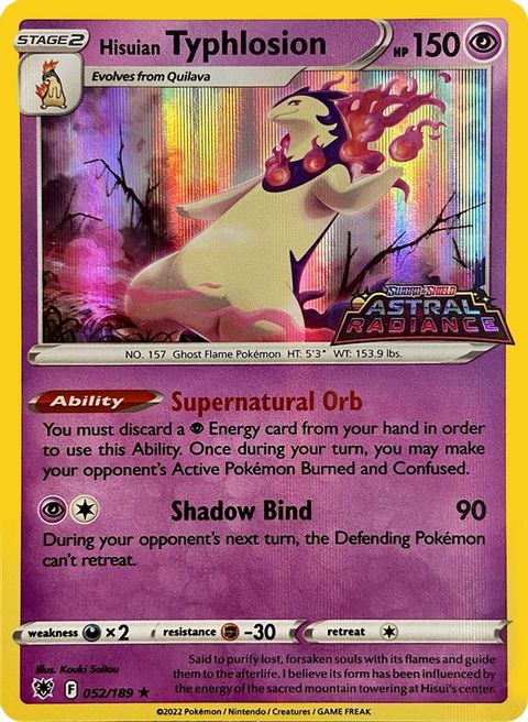 Hisuian Typhlosion - 052/189 - Astral Radiance Prerelease Holo Promo
