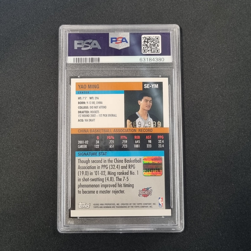 2002-03 Bowman Signature Yao Ming Rookie Auto 269/999 PSA 8.5
