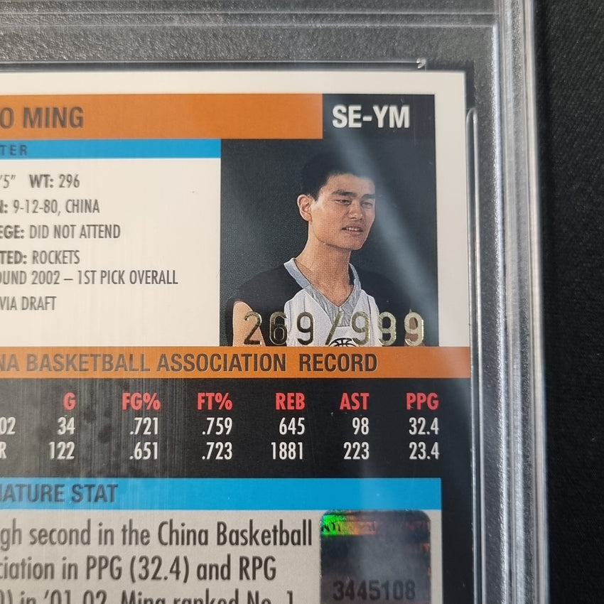 2002-03 Bowman Signature Yao Ming Rookie Auto 269/999 PSA 8.5