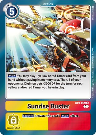 Sunrise Buster Bt9-099 - Rare Bt09 X-record