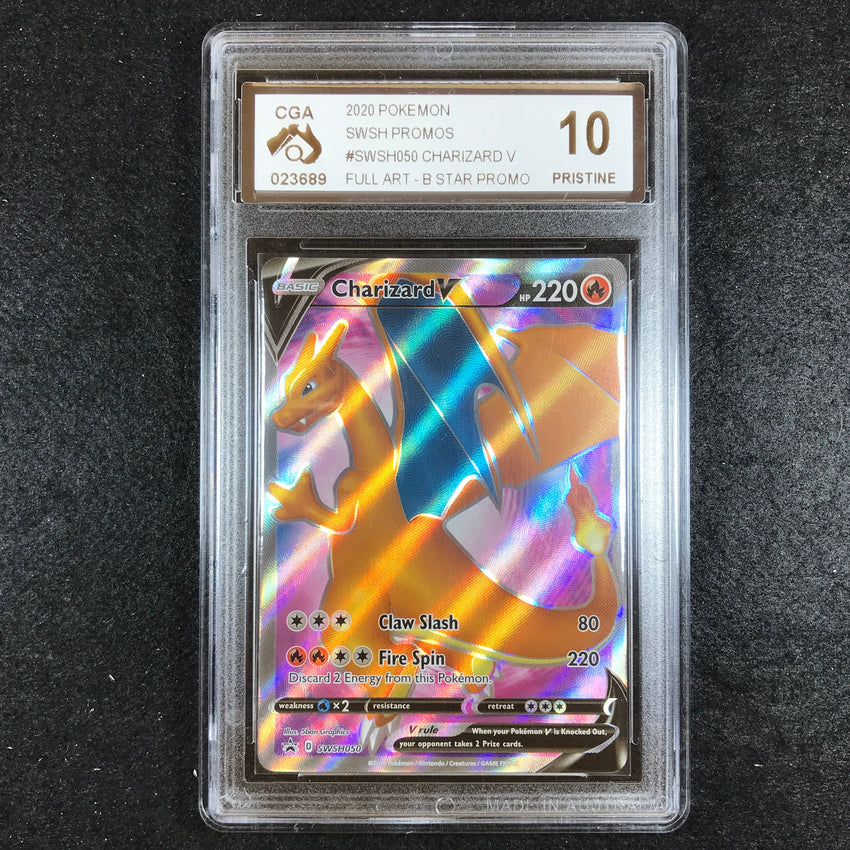 CGA 10 Charizard V - Swsh050 - Full Art Champions Path Etb Box Topper Promo 689