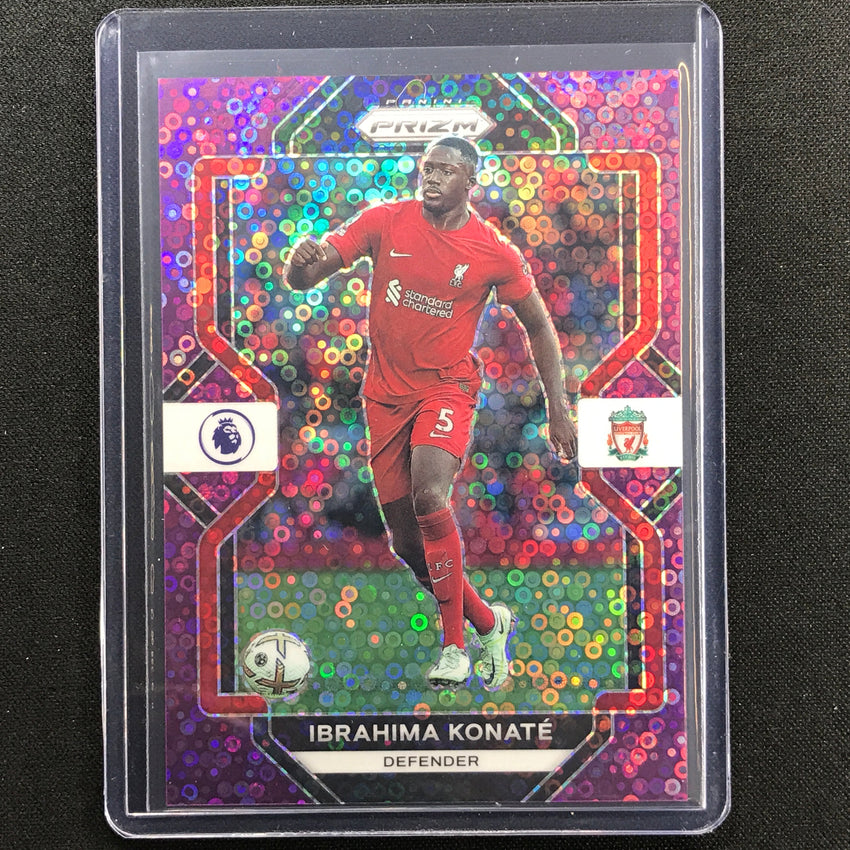 2022-23 Prizm Epl Ibrahima Konate Breakaway Purple Disco 23/25