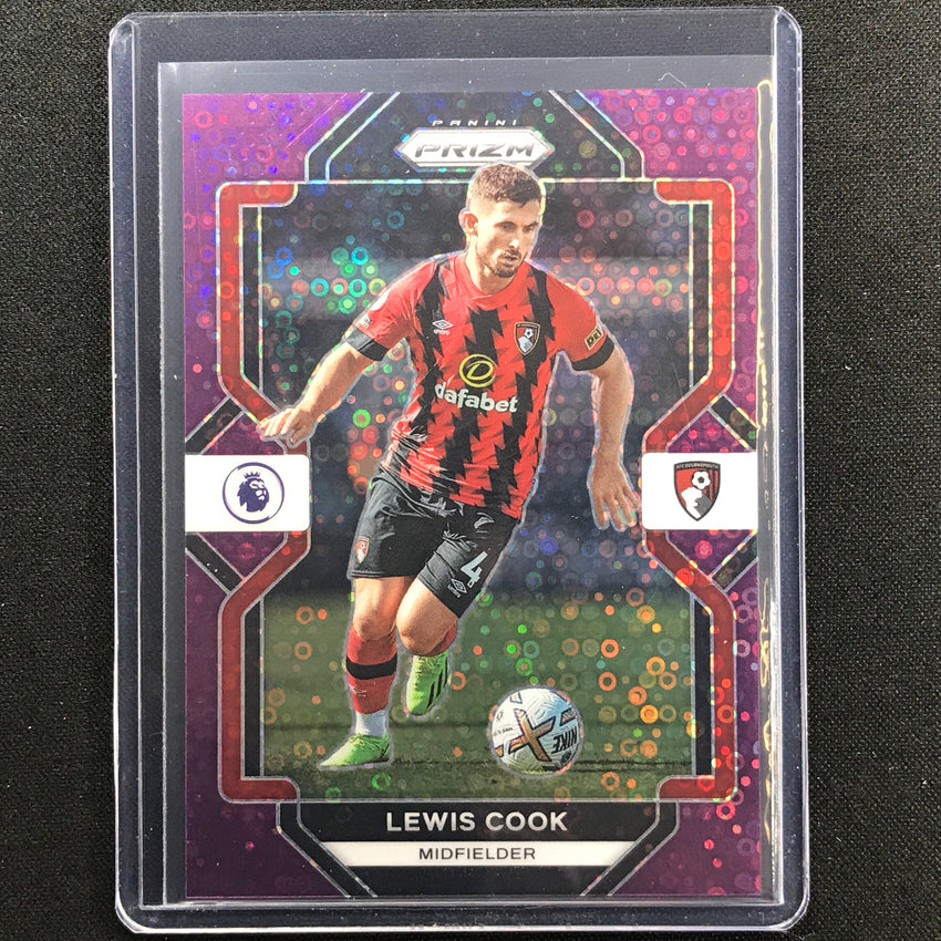 2022-23 Prizm Epl Lewis Cook Breakaway Purple Disco 18/25