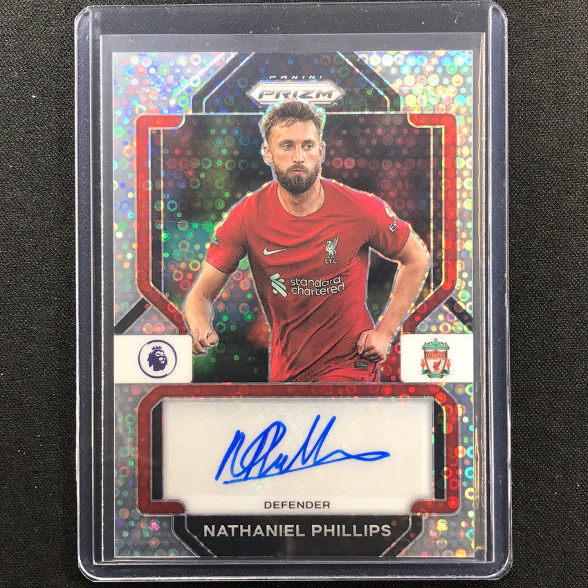 2022-23 Prizm EPL NATHANIEL PHILLIPS Breakaway Signatures Auto Silver Disco #NPS