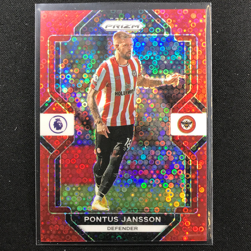 2022-23 Prizm Epl Pontus Jansson Breakaway Red Disco 14/49
