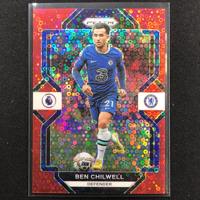 2022-23 Prizm Epl Ben Chilwell Breakaway Red Disco 35/49