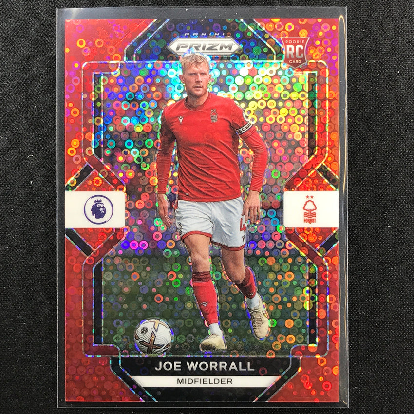 2022-23 Prizm Epl Joe Worrall Breakaway Rookie Red Disco 10/49
